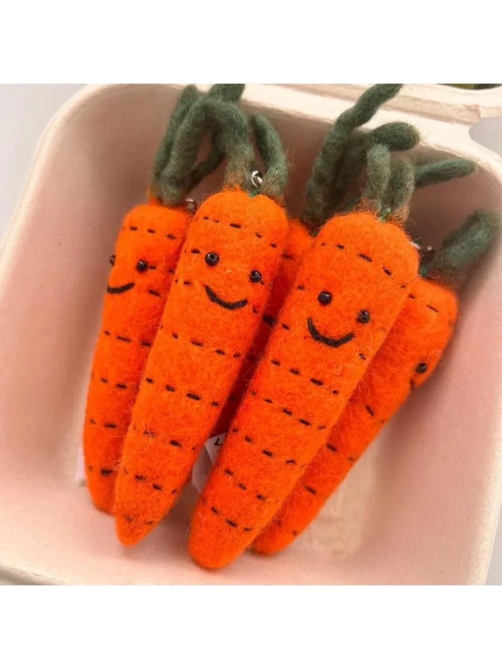 Adorable Handmade Wool Felt Keychain - 16 Cute Fruit & Veggie Bag Charms